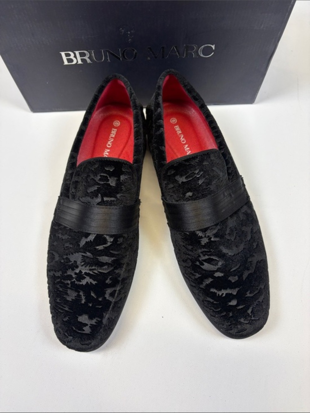 BRUNO MARC BOYS SIZE 6 BLACK VELVET FORMAL TUXEDO LOAFERS